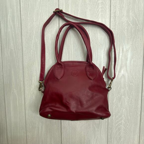 Wanderers Travel Co The Banff Burgundy Red Full Grain Leather Crossbody Purse - Picture 5 of 10